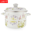 big size enamel steamer with cartoon decal